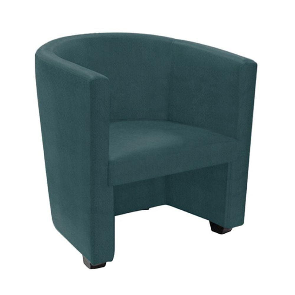 Poltrona Malta Recepção Tecido Suede - Azul Turquesa - Cor: Azul