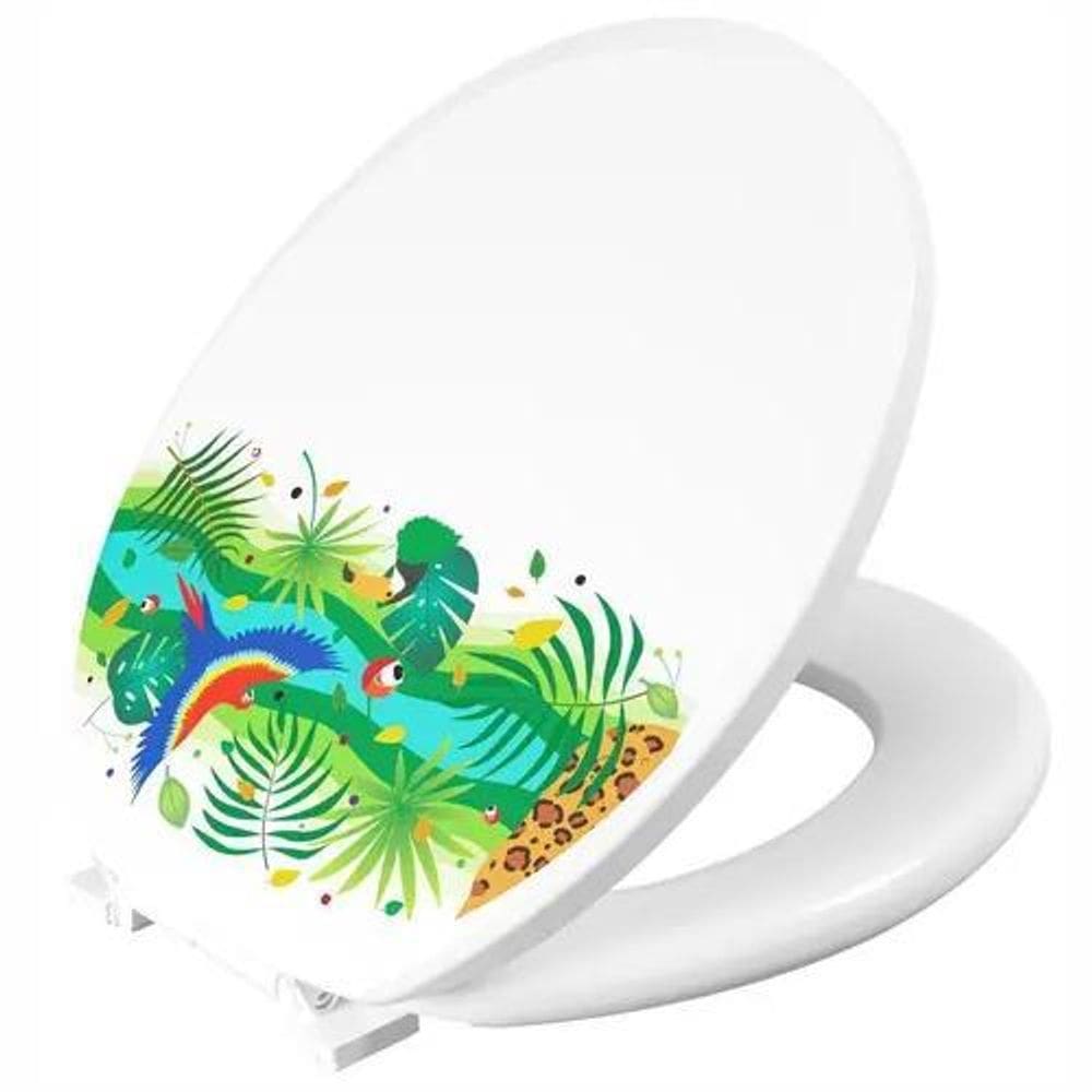 Assento Decorado Tropical Oval Tampa De Vaso Todas As Marcas