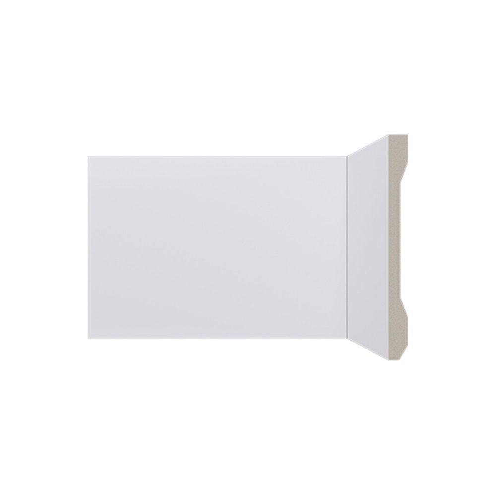 Rodapé de Poliestireno 15cm x 13mm x 2,40m Liso LEV151 Santa Luzia - caixa com 12 m - Branco