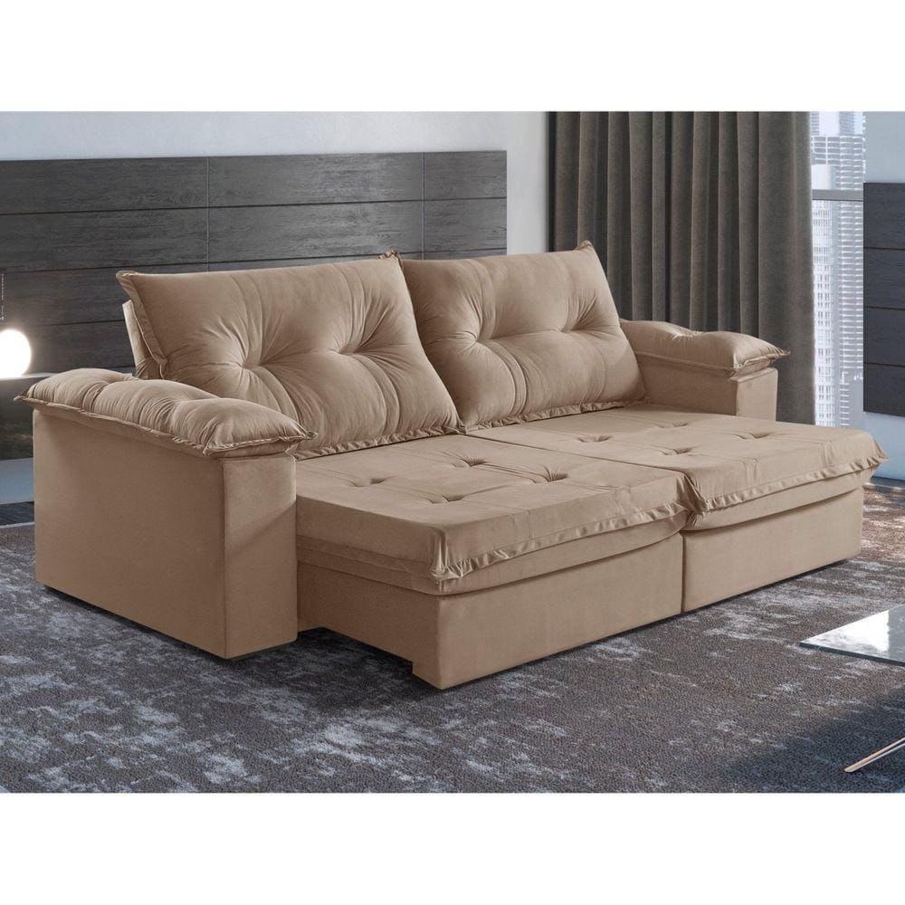 Sofá Retrátil e Reclinável 2 Lugares 250cm M164 Café com Leite