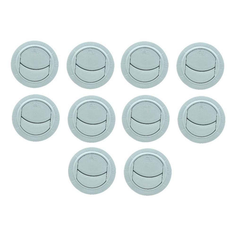 10pc Difusor Ar Condicionado Ventilacao Universal 68mm Cinza