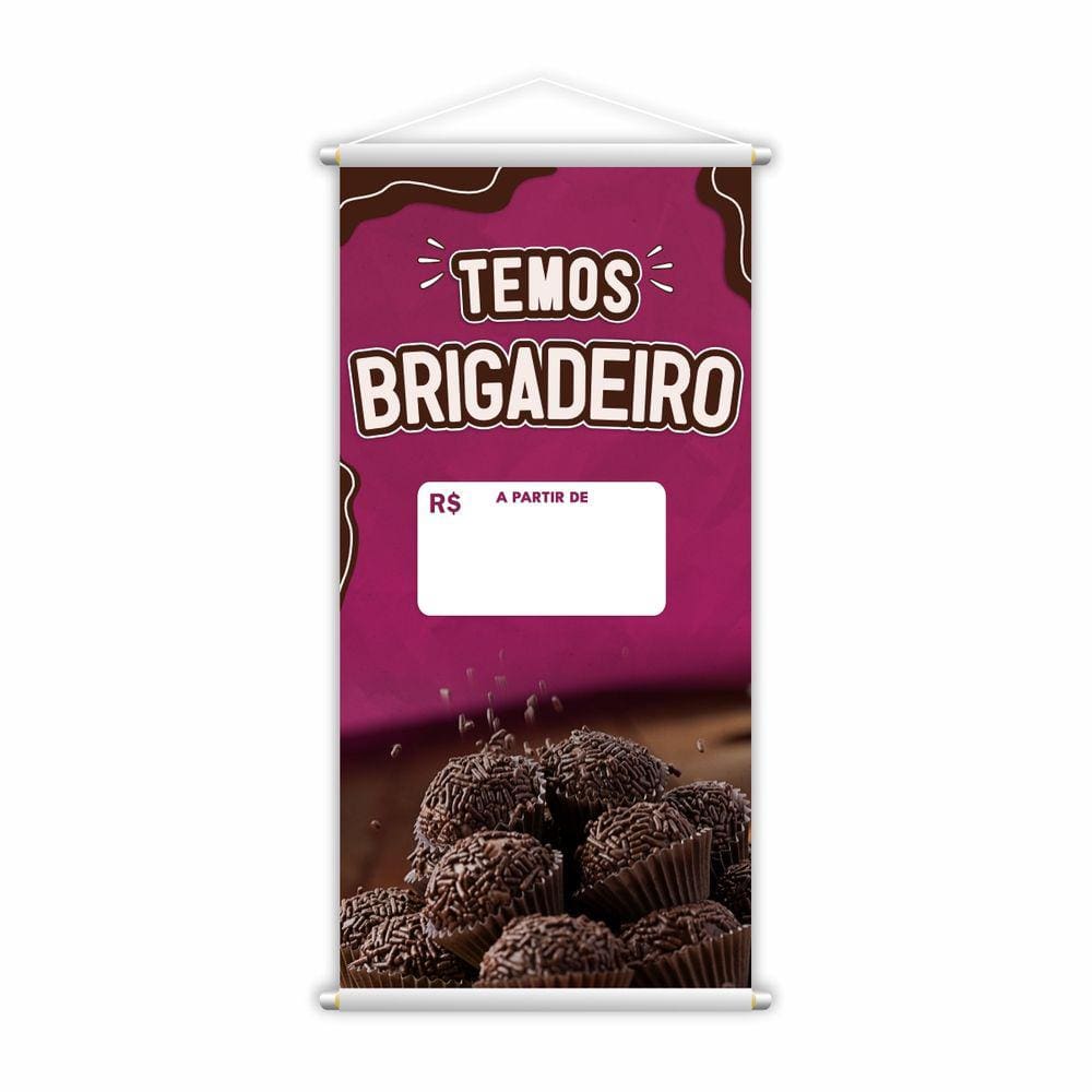Banner Brigadeiro Doce Chocolate Confeitaria Lona 80x50cm