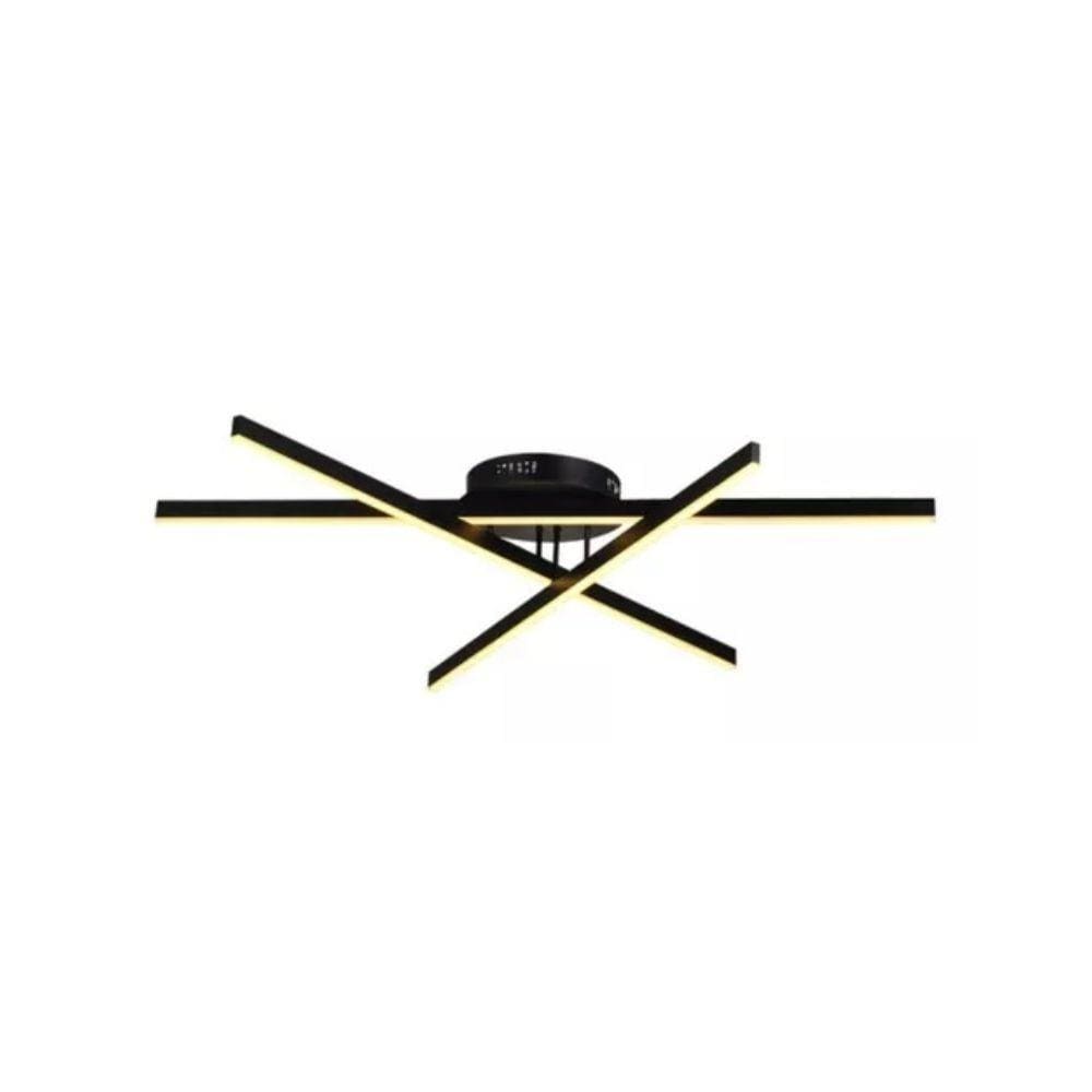 Plafon Led Avant Hasta Trio 36w 1m 2700k Preto Fosco Bivolt