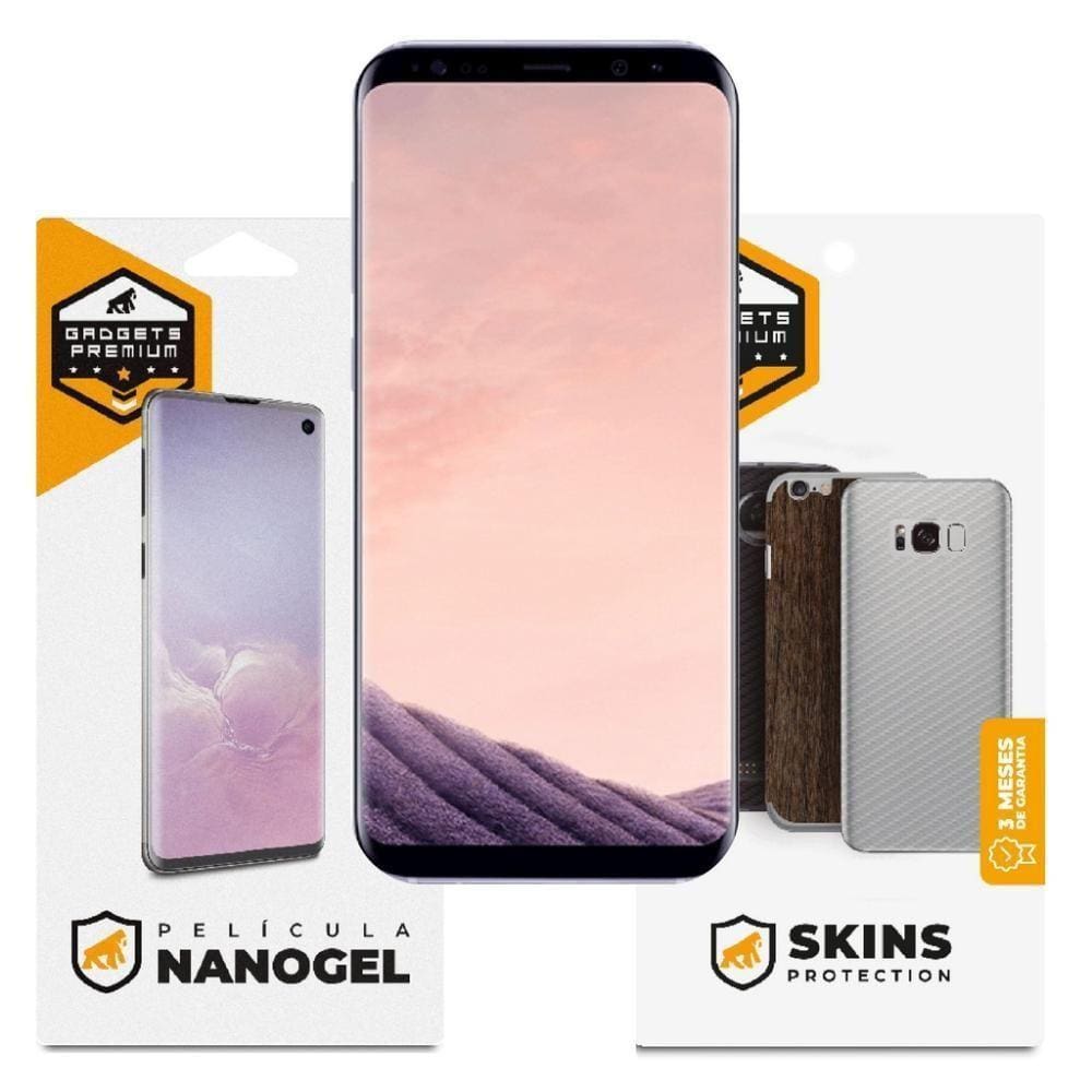 Película De Nano Gel Dupla + Traseira Fibra De Carbono Para Samsung Galaxy S8 Plus - Gshield