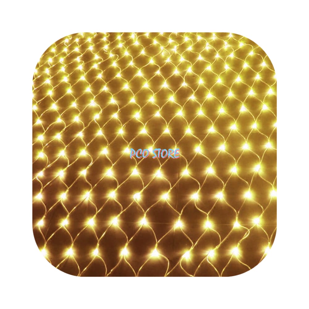 Pisca Rede 320 Led 2,5m x 2,0m 8 Funções Branco Quente Decor Natal 220V