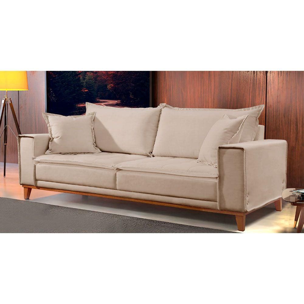 Sofá Fixo Aquiles 3 Lugares Luxo 220cm Castellar Móbile