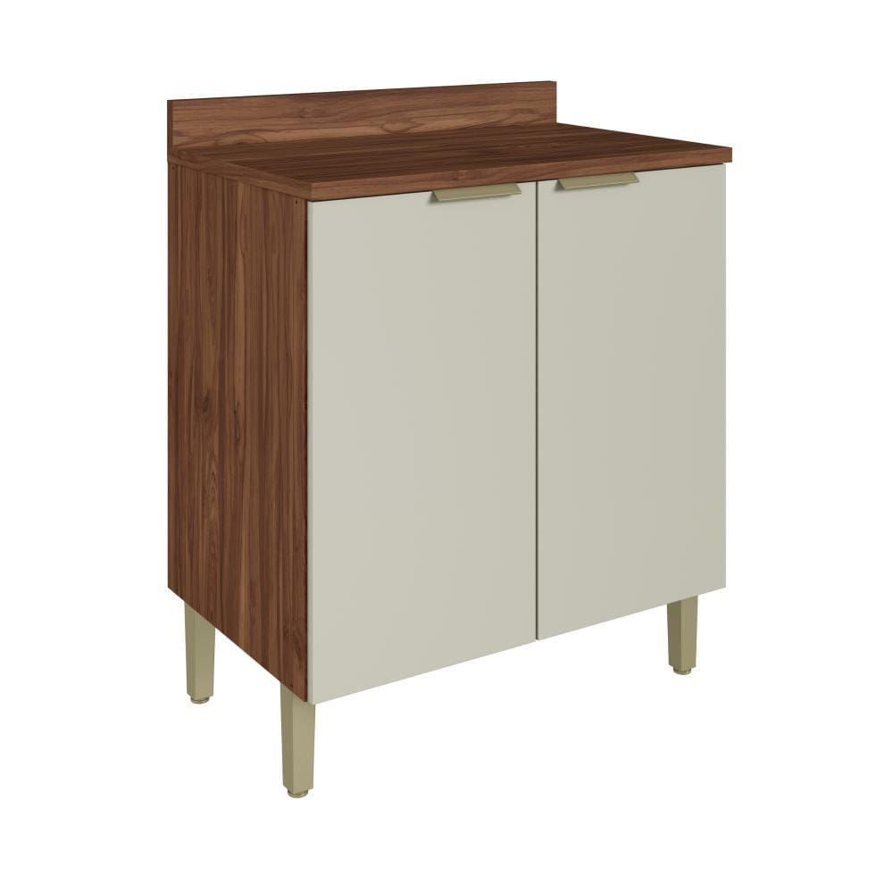 Balcão 80cm 2 Portas Montenegro Decibal Wengue|Cristalo