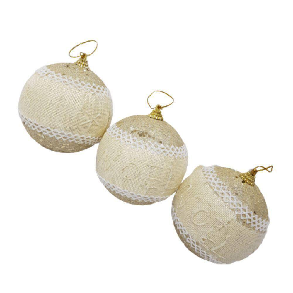 Bola De Natal Kit Com 3 Unidades Kit 3 Pçs.