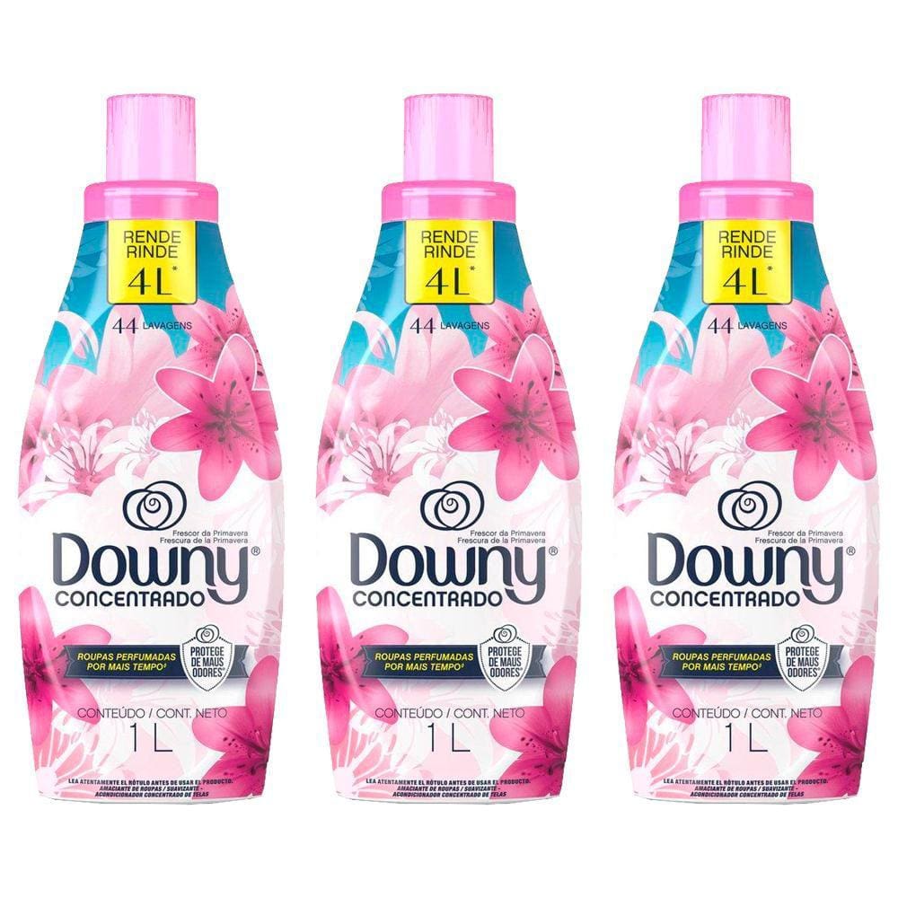 Kit 3 Amaciantes Downy Concentrado Frescor da Primavera 1L