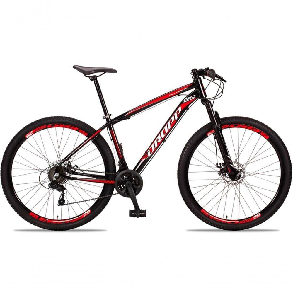 Bicicleta Aro 29 Aluminum 24 Vel Câmbio Traseiro Freio A Disco Bike Mtb Alumínio Preto+vermelho