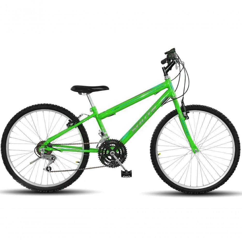 Bicicleta aro 24 masc preta rebaixada com aro aero verde