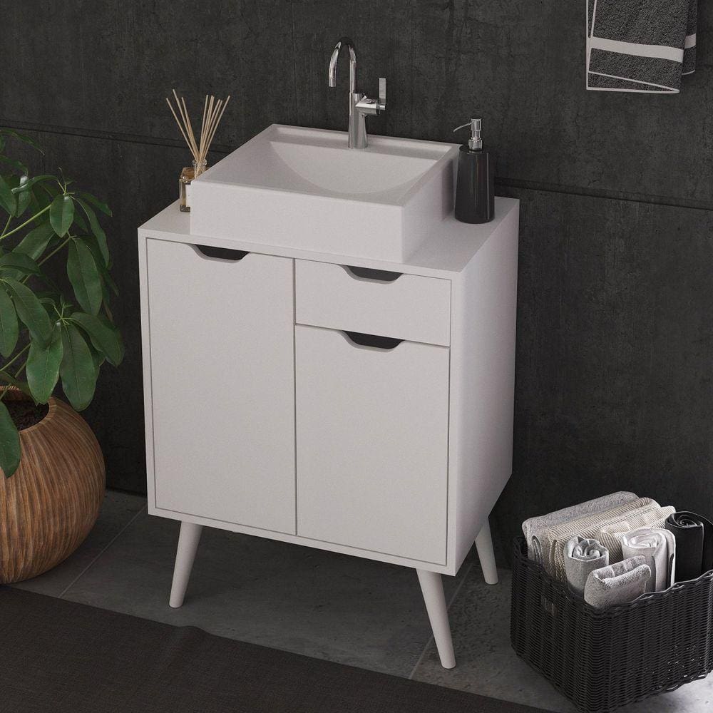 Gabinete para Banheiro 2 Portas e 1 Gaveta Bn3637 Branco