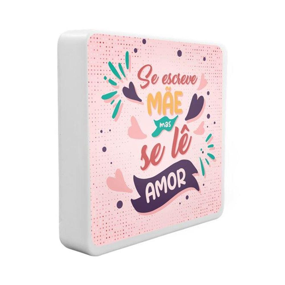 Luminária Box Slim Se Lê Amor USB