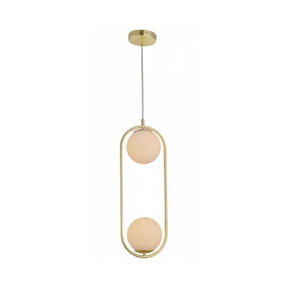 Lustre Pendente Avant Perola Arco Duo 2xG45 Ouro Brilho