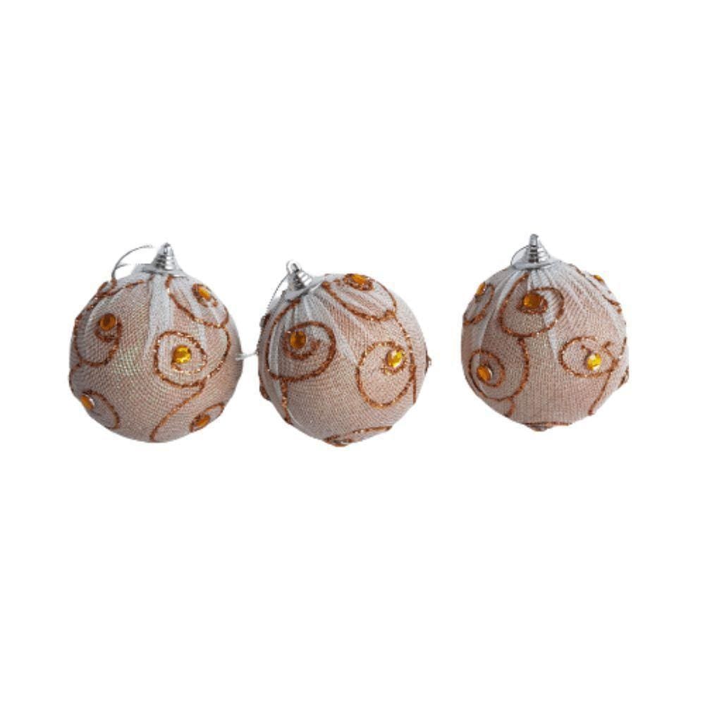 Bola De Natal Kit Com 3 Unid. Kit 3 Pçs.