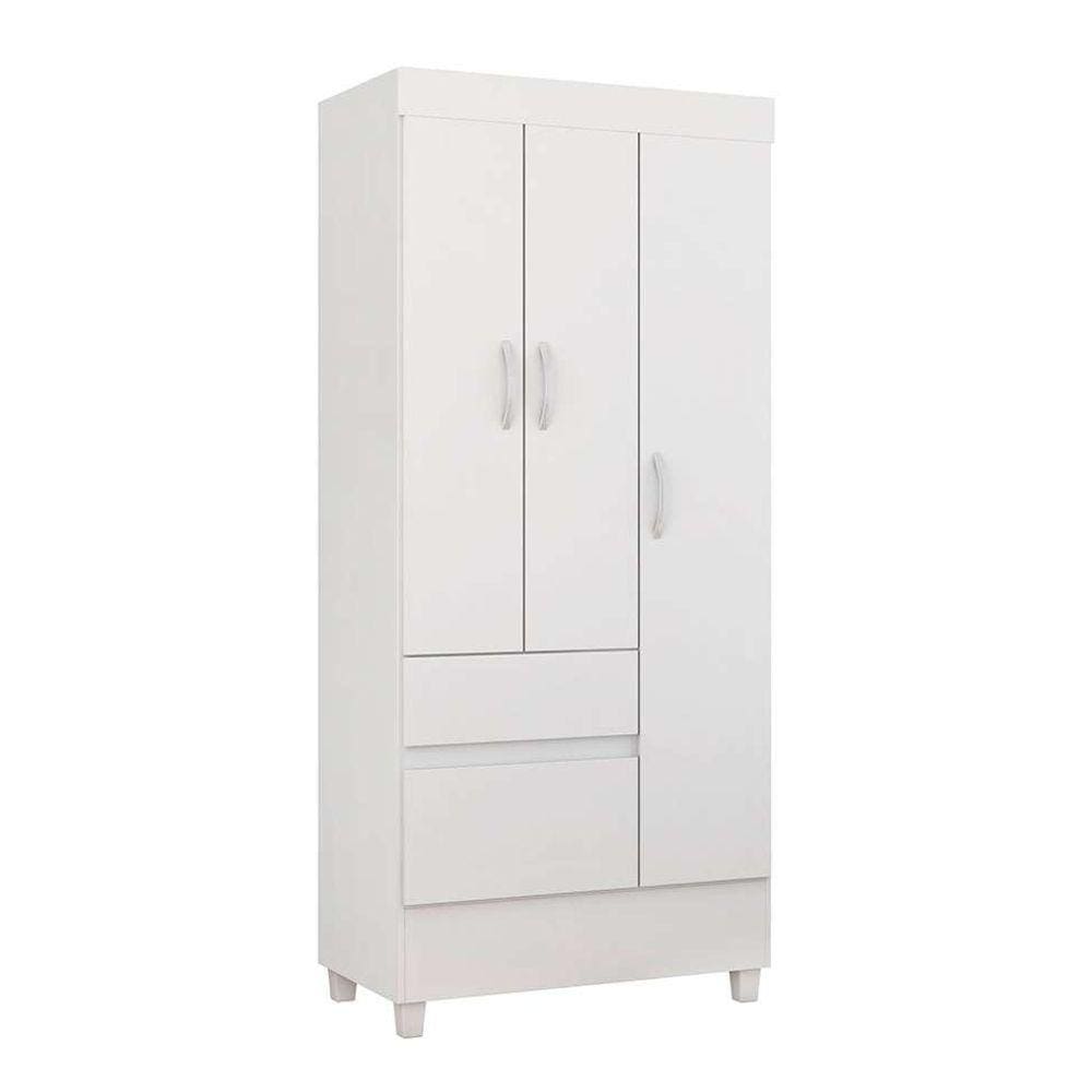 guarda-roupa solteiro flex 3 pt 2 gv branco e rosa