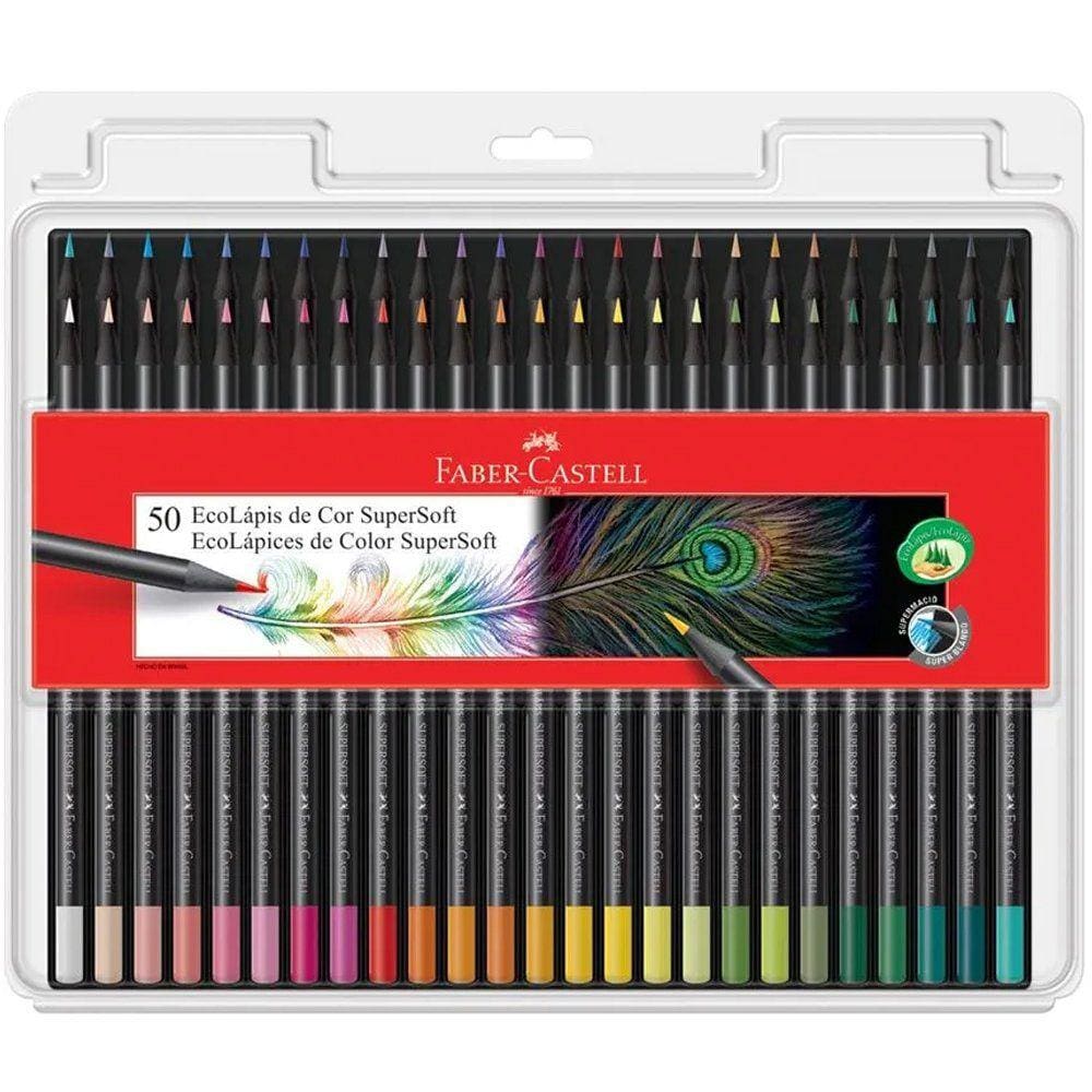 Lápis de Cor Faber-Castell SuperSoft Com 50 Cores