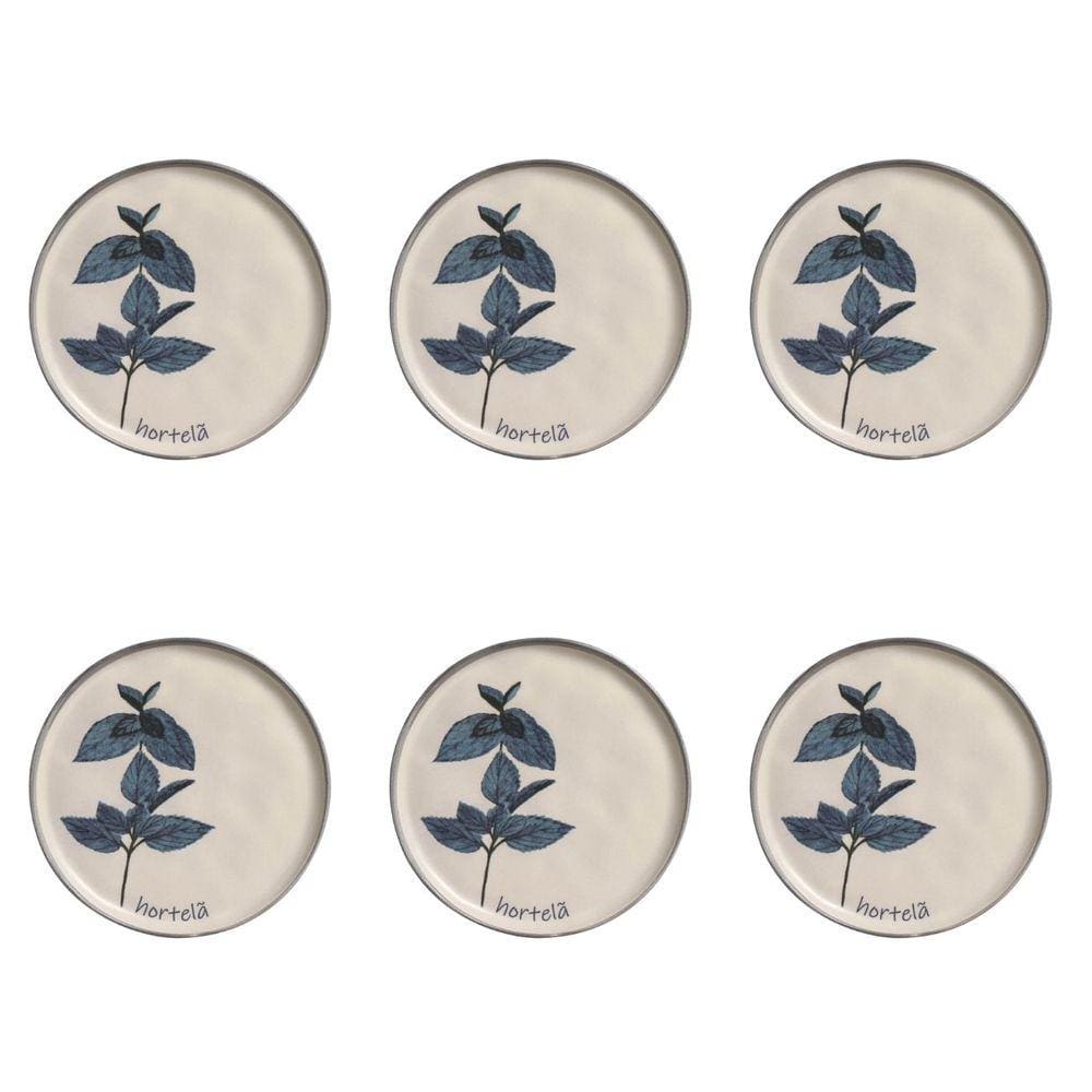 Jogo Pratos Sobremesa Porto Brasil Stoneware Apettito Kit 6