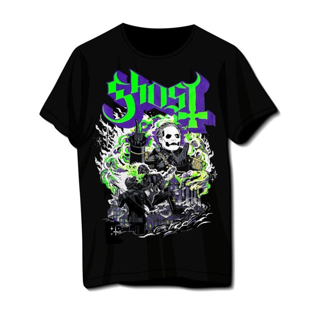 Camiseta Plus Size Ghost Heavy Metal Preta Banda De Rock Unissex