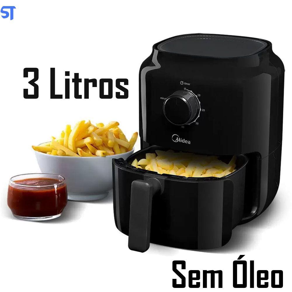 Fritadeira Sem Óleo MiniFry 3L Midea Preta 220V/60Hz