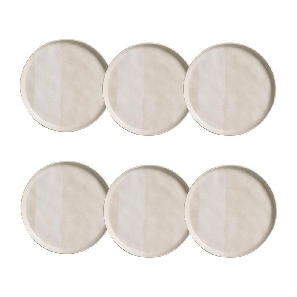 Jogo de Pratos Sobremesa Porto Brasil Stoneware Frappe Kit 6