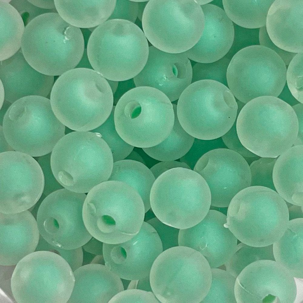 Miçanga Bolinha Fosca com Miolo Verde Contas Passante 8mm 180pçs Para Fazer Pulseira Montar Colar