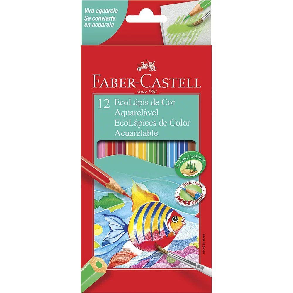 Lápis de Cor Faber-Castell EcoLápis Aquarelável Com 12 Cores