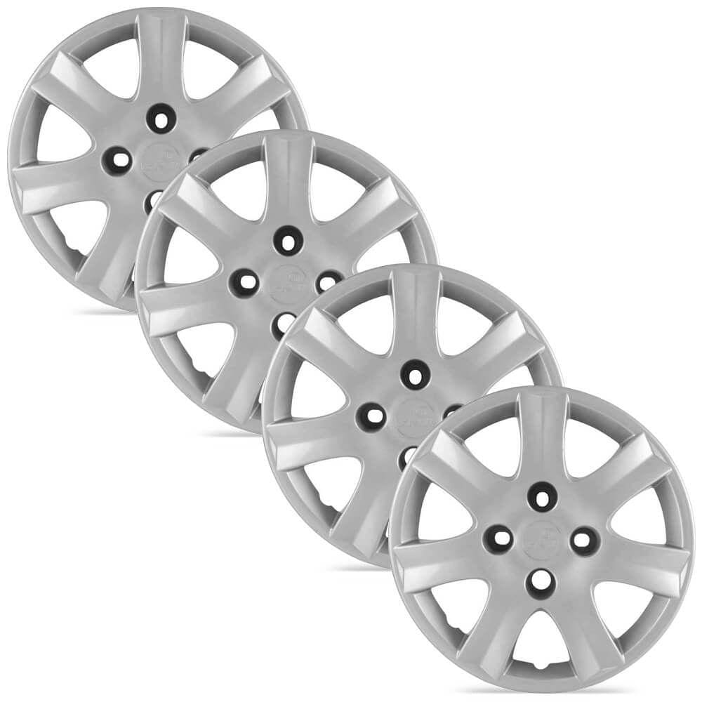 Jogo 4 Calota Modelo Original Peugeot 307 Prata Aro 14