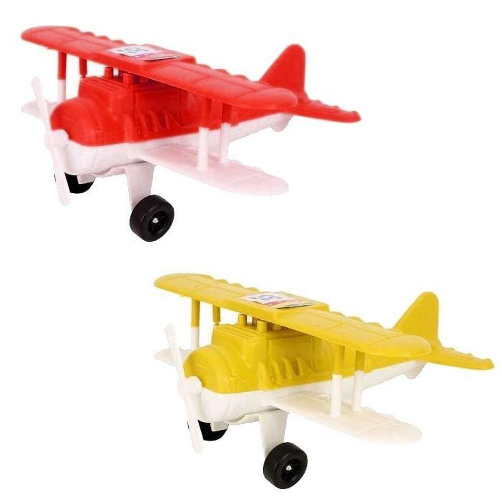 Kit Avião Teco Teco Brinquedo Colorido Brincadeira 2 Peças