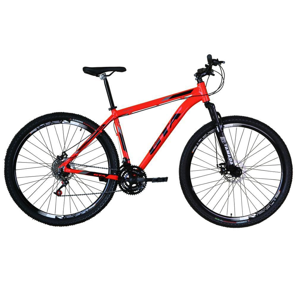 Bicicleta Aro 29 Gta Start Alumínio 27v K7 Freio a Disco Mecânico Garfo com Suspensão - Vermelho