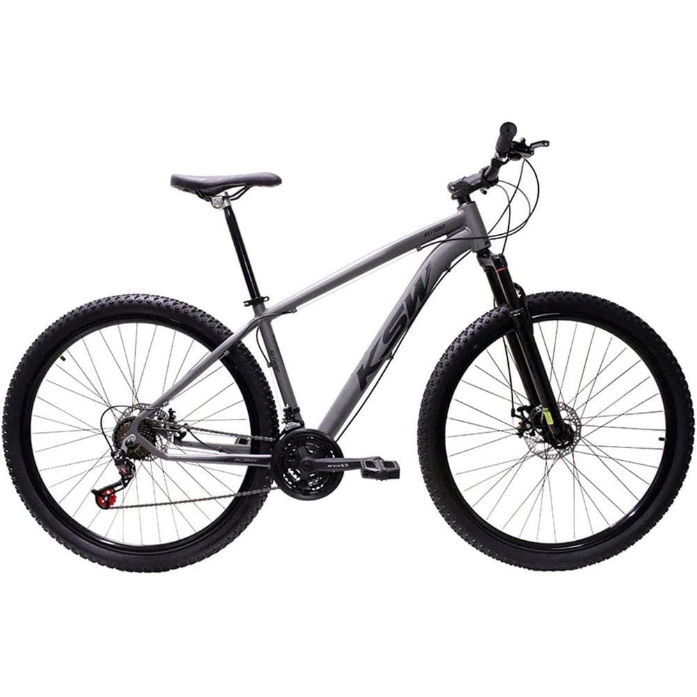 Bicicleta Aro 29 Ksw Xlt 24v Freio A Disco Suspensão Mountain Bike Alumínio - Grafite
