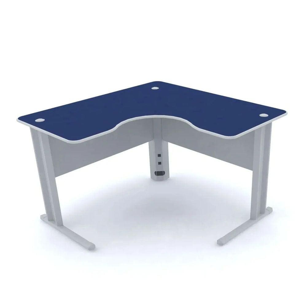 Mesa Estação de Trabalho em L ETP1414 Maxxi Cinza/Azul