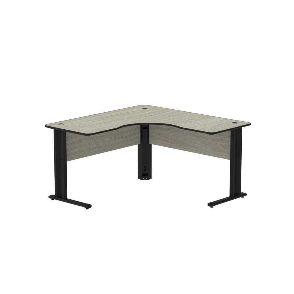 Mesa Estação de Trabalho em L ETP1414 Maxxi Nogueira Casa Blanca/Preto