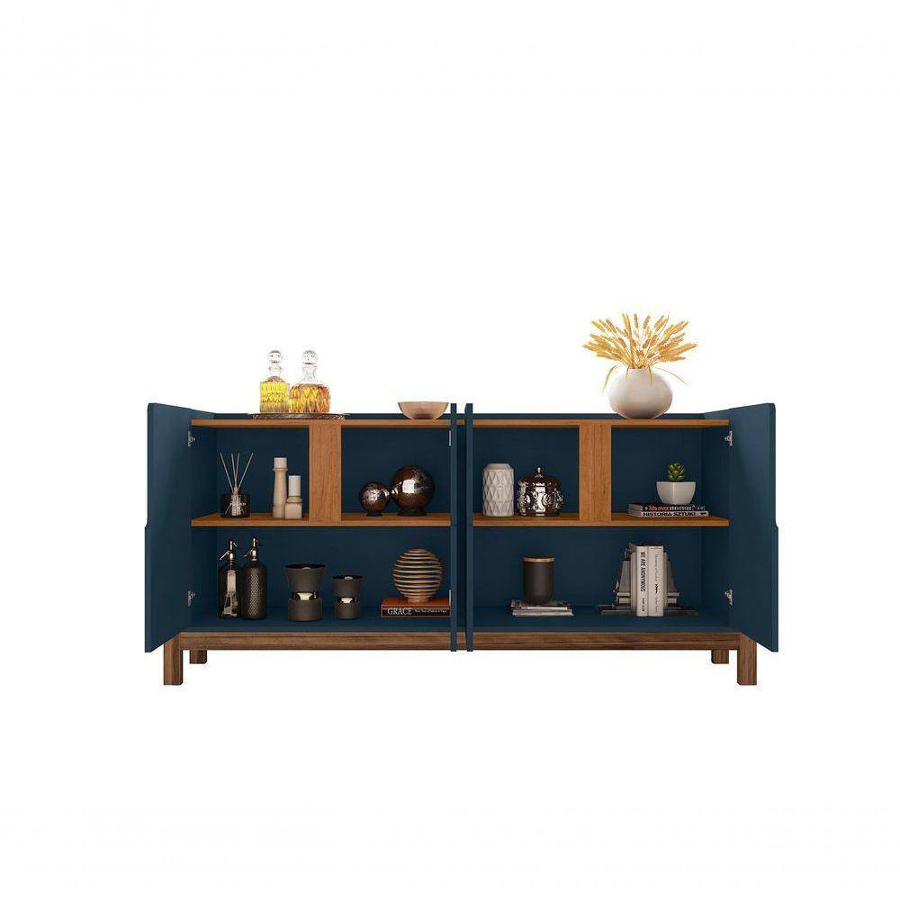 Aparador Buffet Lizz 4 Portas 1,70 Azul | Extra