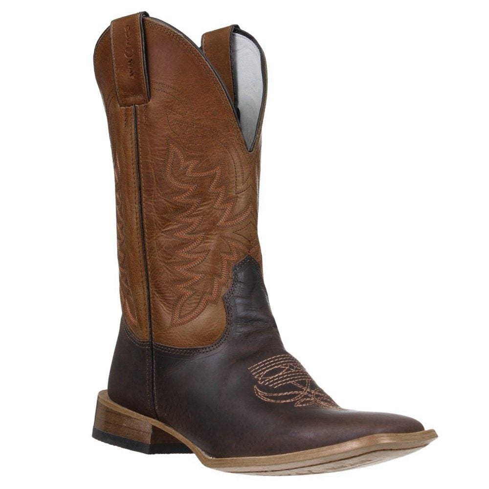 Bota Masculina Couro Café Bico Quadrado Cow Way 33712