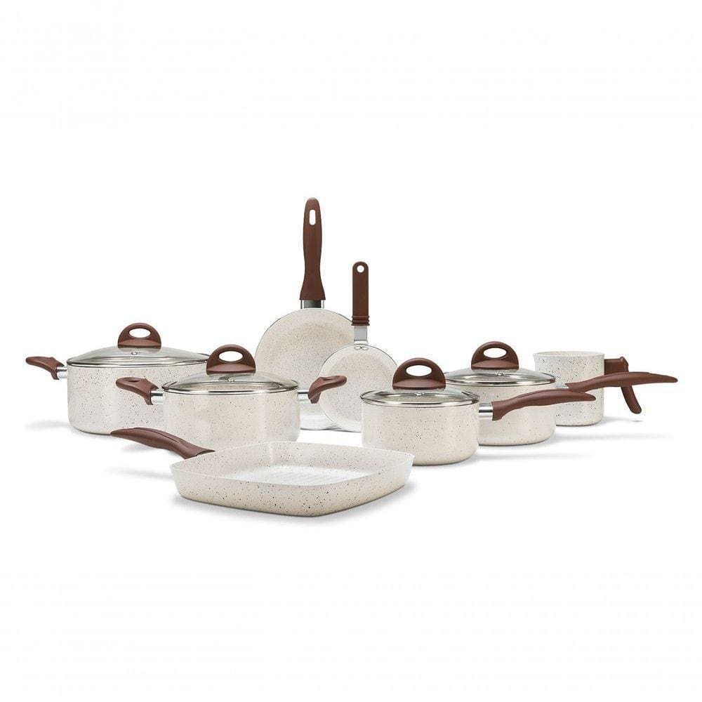 Jogo De Panelas Antiaderente Ceramic Life Smart Plus 8 Peças Vanilla Brinox