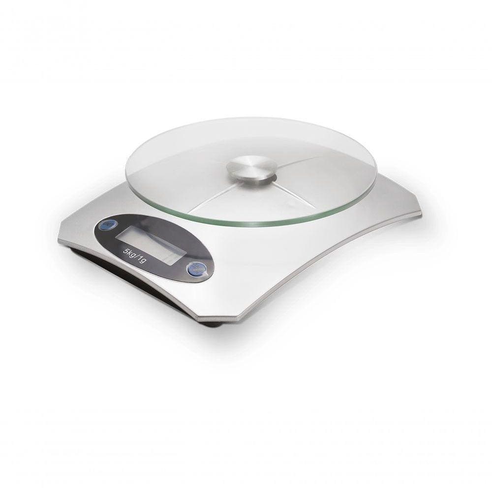 Balança Digital Para Cozinha De Alta Precisão E Base De Vidro Brinox Linha Descomplica Prata