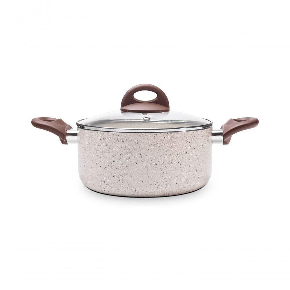 Caçarola Com Tampa ø24 Ceramic Life Granada Indução - Brinox 24 Cm Vanilla Brinox