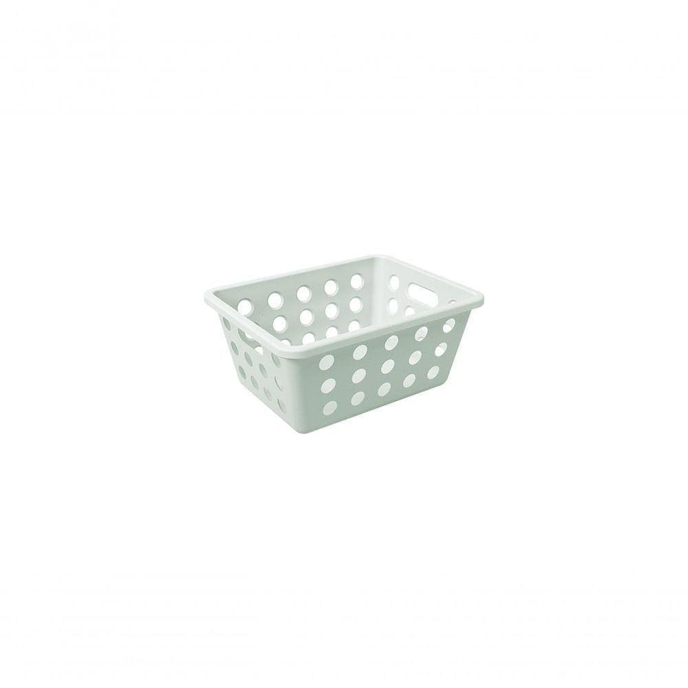 Cesta Pequena Organizadora 1,5 L Retangular Plástico Cor Eco Natural Linha Flora Coza Eco Natural