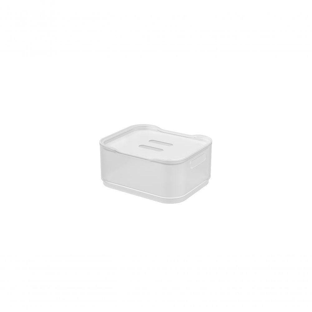 Cesta Pequena Com Tampa Natural Fit Coza 18,5 X 15 X 8,3 Cm Natural Coza