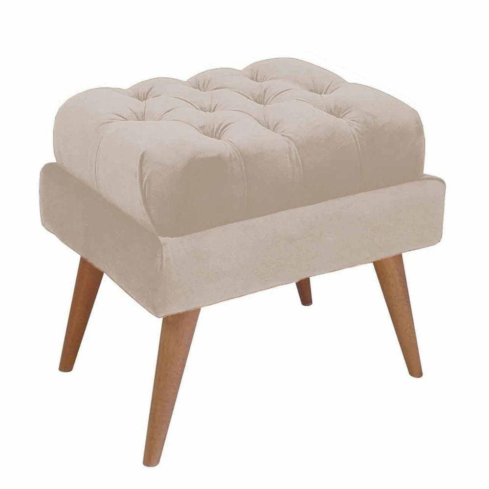 Puff Gales Pé Palito Cor Suede Nude