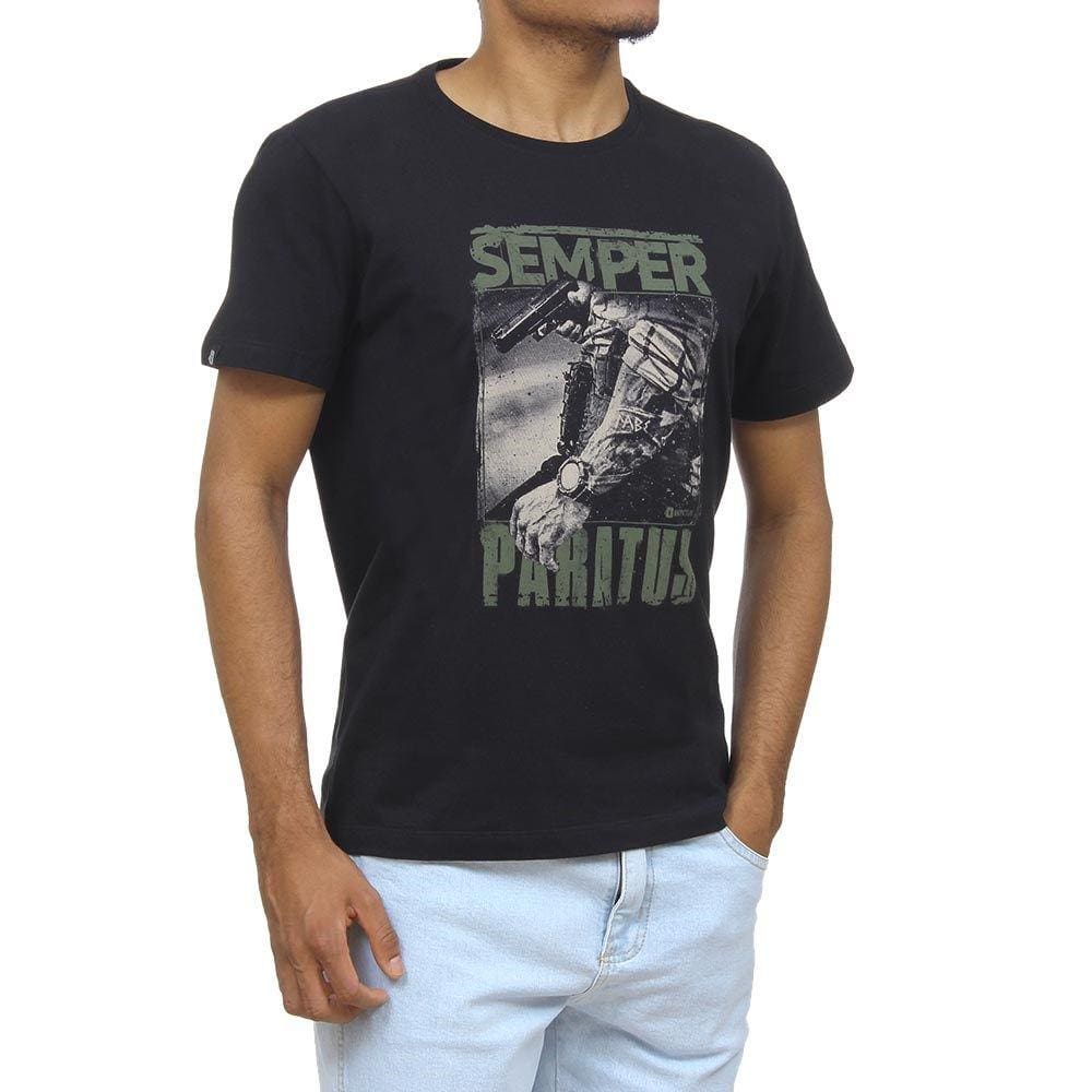 Camiseta Masculina Preta Estampada Invictus 32335