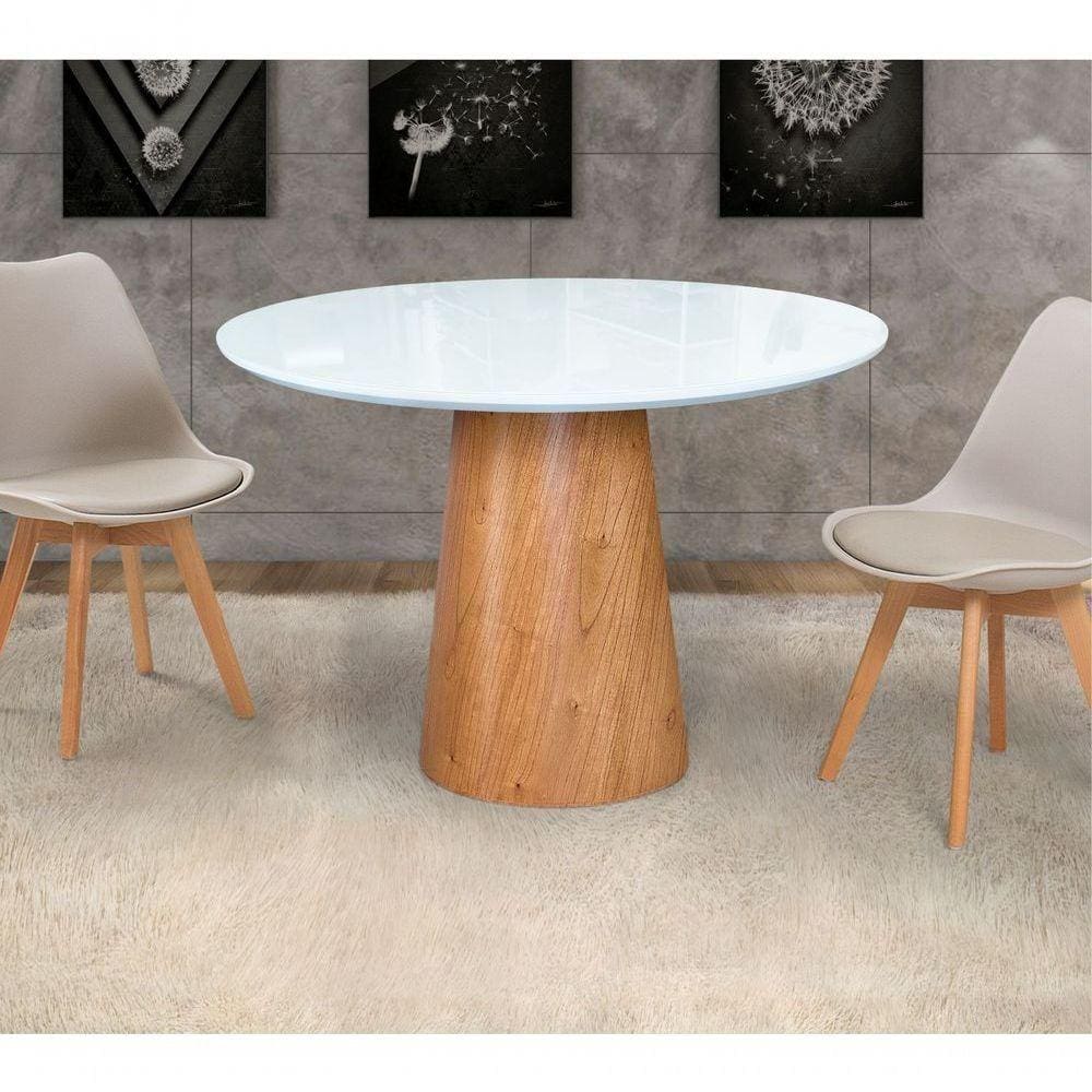Mesas De Jantar Cone Cor Branco Diâmetro 90cm