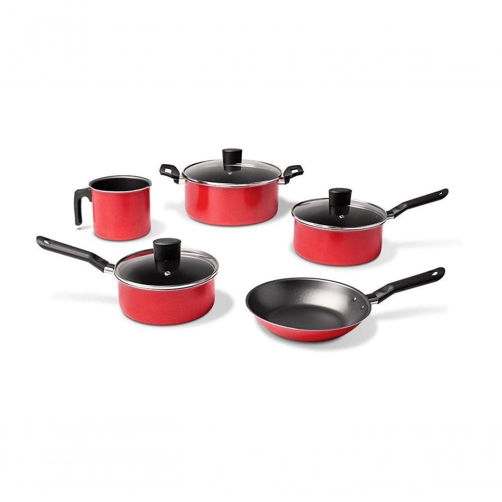 Jogo De Panelas 5 Peças Garlic - Vermelho - Brinox Vermelho Brinox
