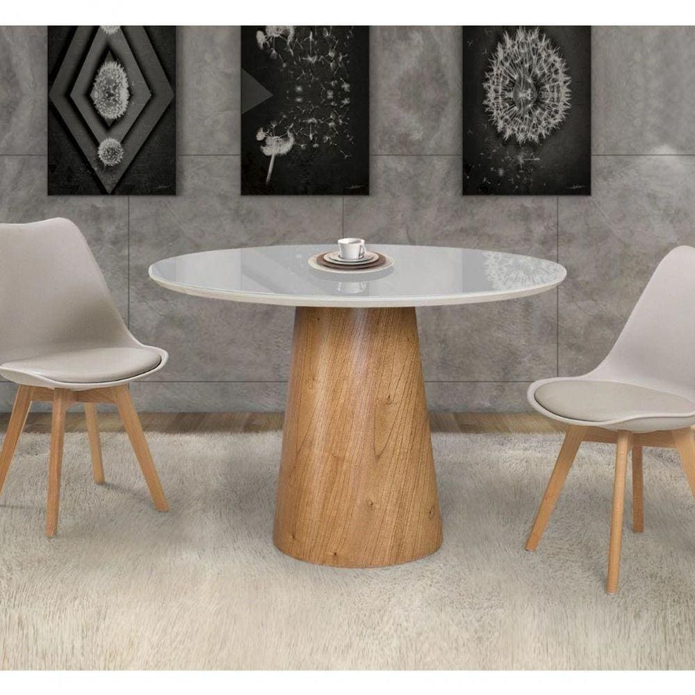 Mesas De Jantar Cone Cor Off White Diâmetro 90cm