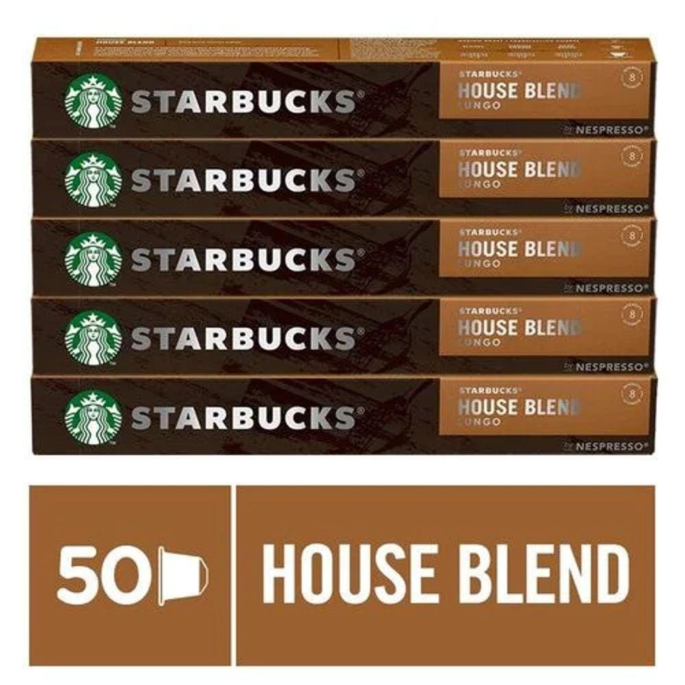 Kit Café House Blend Lungo By Nespresso Starbucks = 50 Cáps
