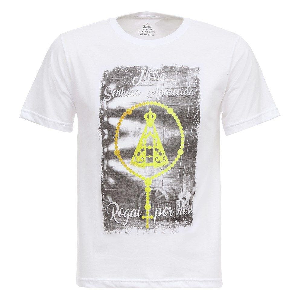 Camiseta Branca Nossa Senhora Aparecida Masculina Texas Diamond 27812