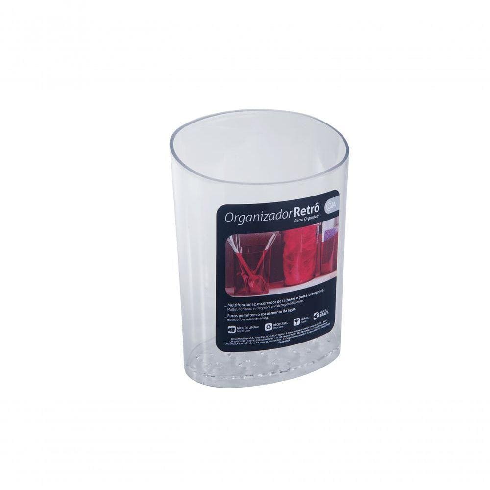 Escorredor De Talheres Glass 11,7 X 8,1 X 16,2 Cm Cristal Coza
