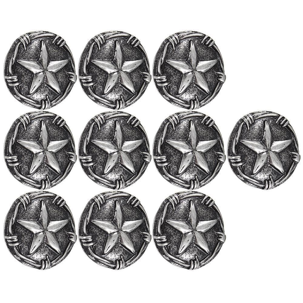 Kit com 10 Margaridas Estrela 25mm Prata Envelhecida Rodeo West 21464