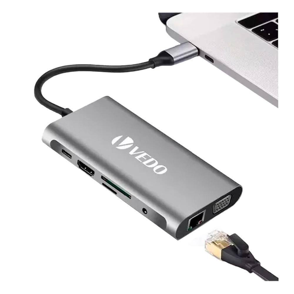 Hub Adaptador Usb Tipo C 10 Em 1 Com Hdmi 4K Cg